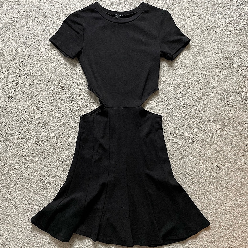 Basic Black Mini Dress with side Cutouts